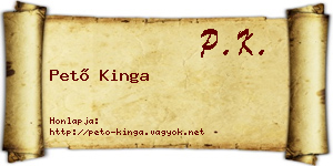 Pető Kinga névjegykártya